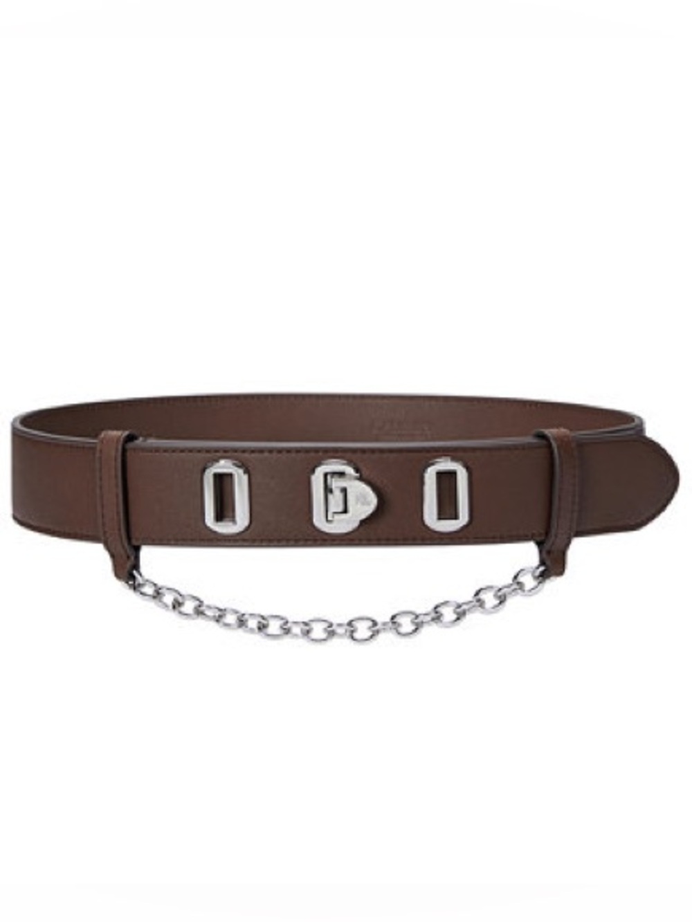 RALPH LAUREN Logo Flip-Lock Chain-Embellished Wide Leather Belt - Picture 2 of 9